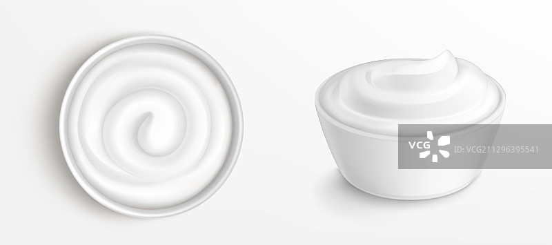 奶油酱碗顶视图剪贴画图片素材