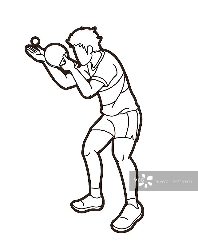 乒乓球运动员卡通图片素材