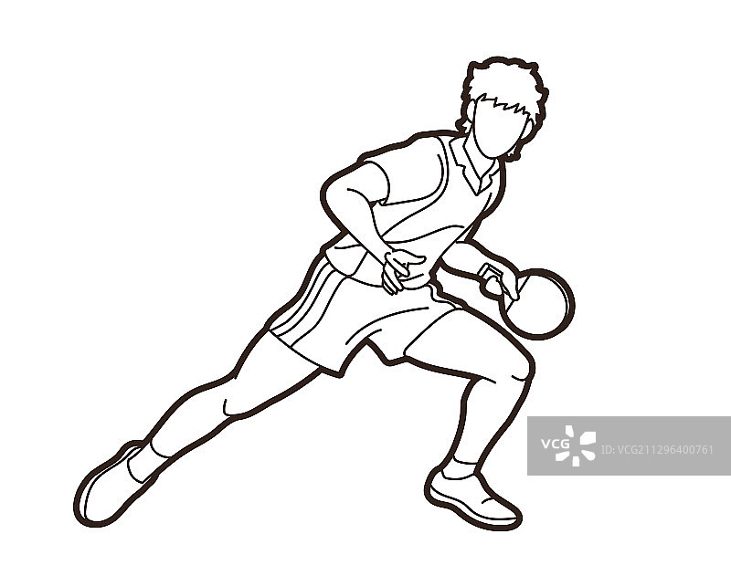 乒乓球运动员卡通图片素材