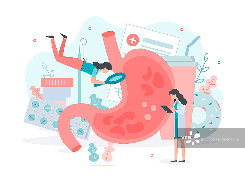 胃炎：胃部医疗概念图片素材