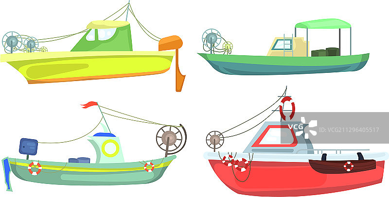 不同类型的客船和船只图片素材