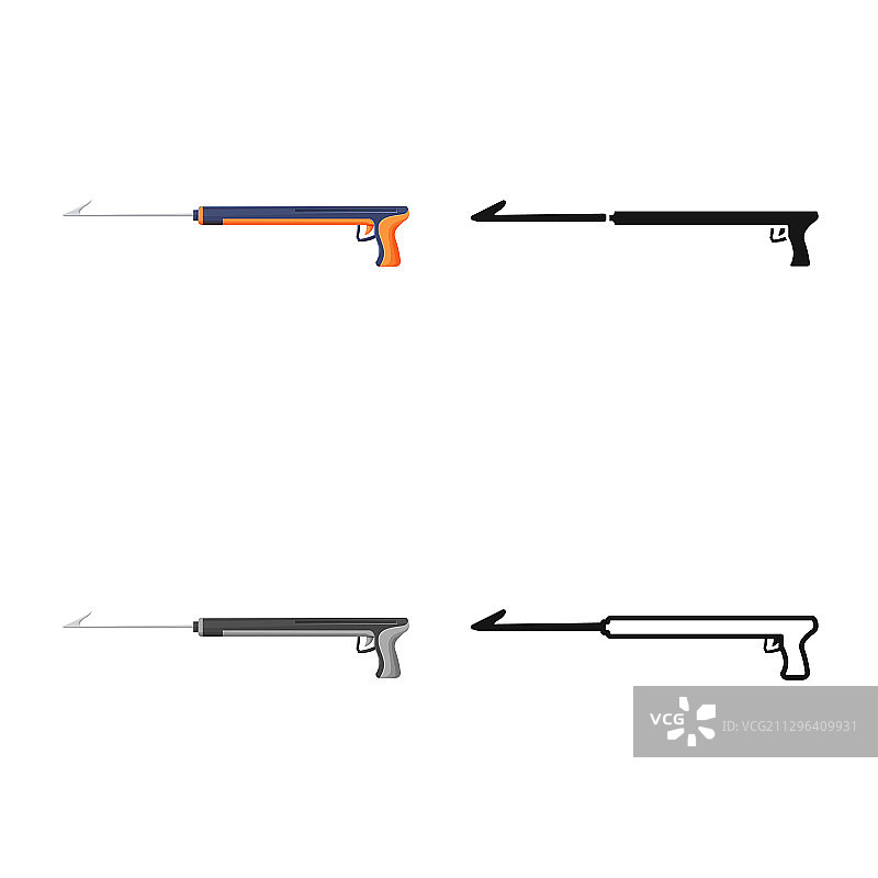 鱼叉和潜水员标志网页图片素材