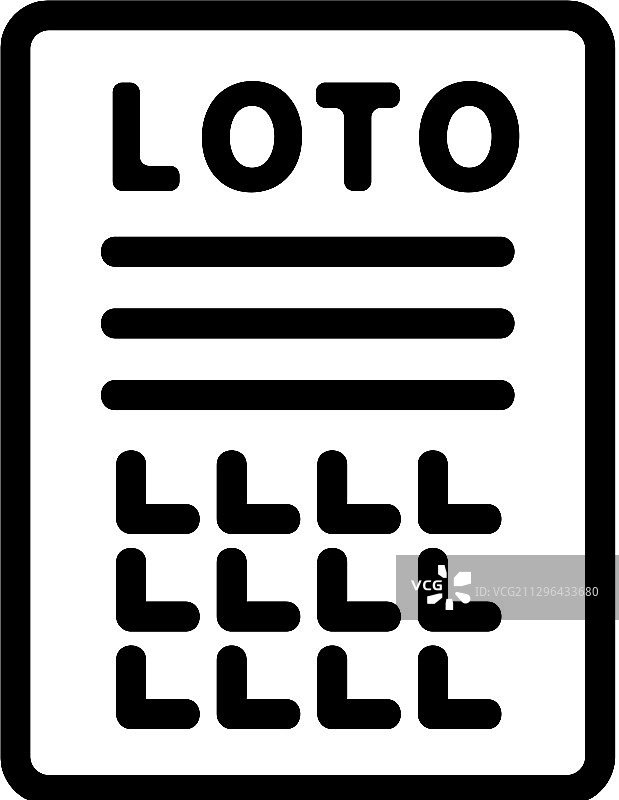 彩票宾果游戏图标轮廓图片素材