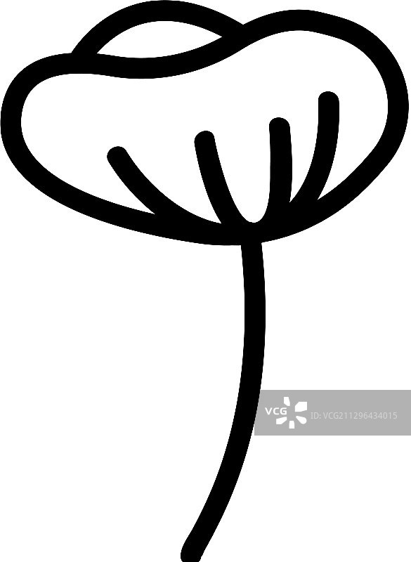 罂粟花植物轮廓图标图片素材