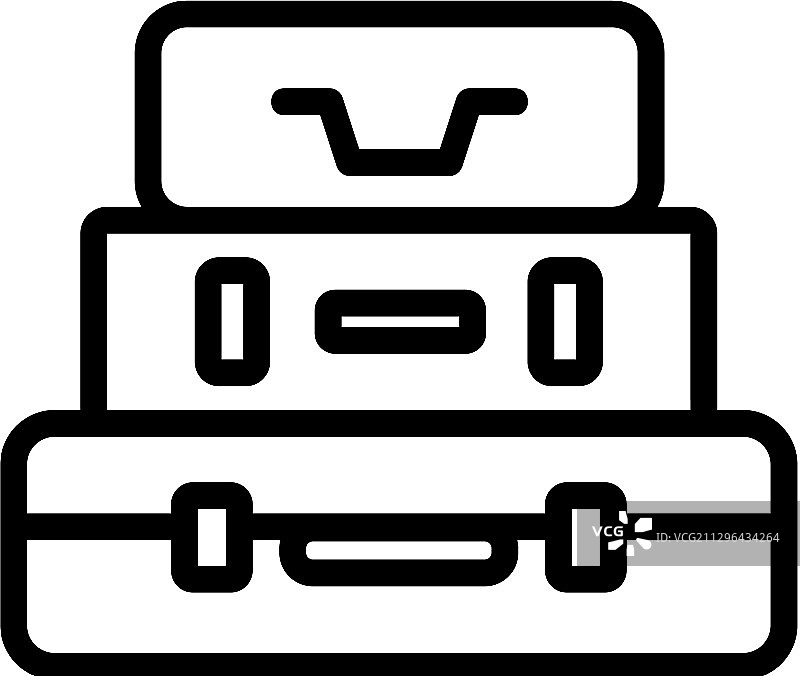 堆叠的行李箱图标轮廓图片素材