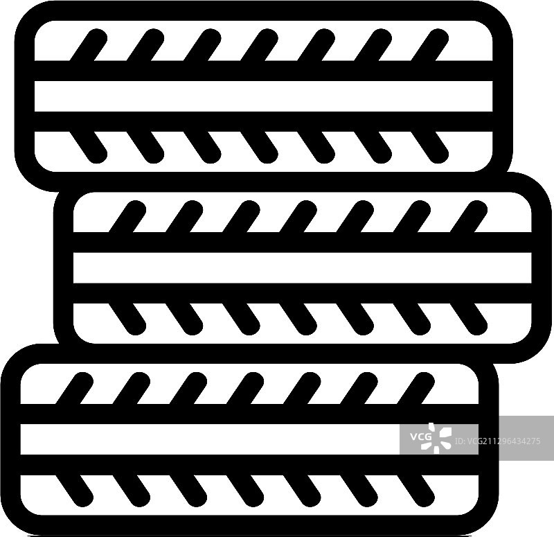 轮胎堆叠图标轮廓图片素材