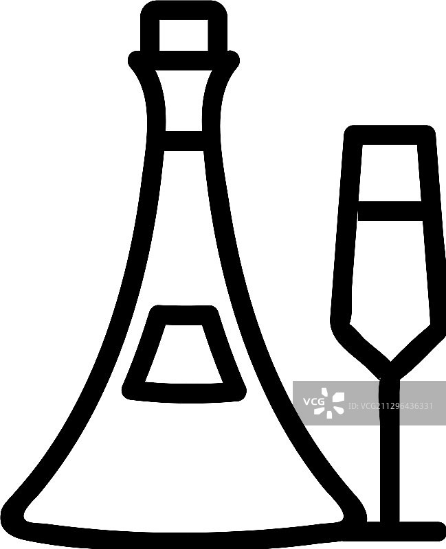 干邑瓶玻璃图标轮廓图片素材