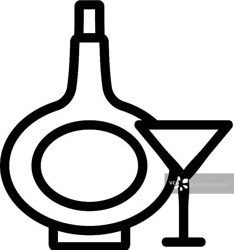 干邑瓶玻璃图标轮廓图片素材