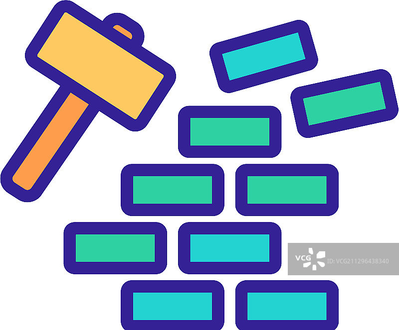 拆除墙体图标轮廓图片素材