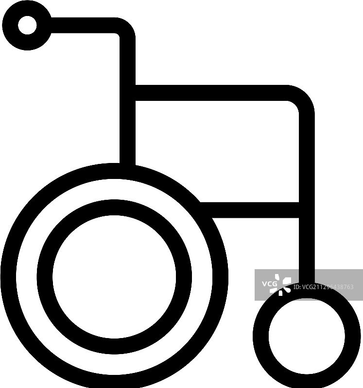 经典轮椅图标轮廓图片素材