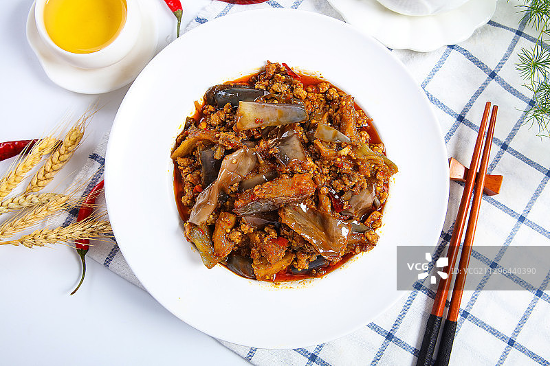 中国菜肉沫茄子图片素材