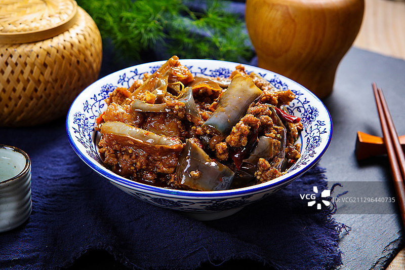 中国菜肉沫茄子图片素材