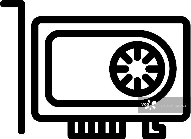 现代显卡图标轮廓图片素材