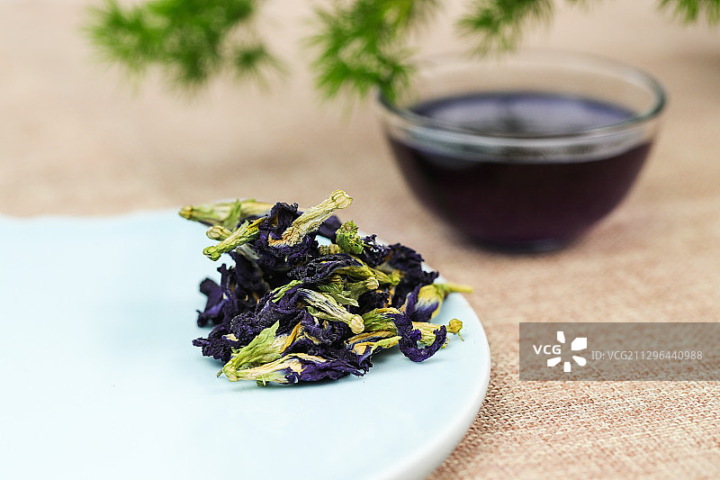 蝶豆花茶图片素材