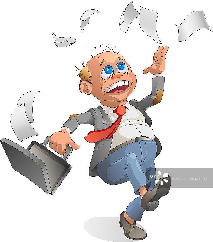 彩色机器人旁的商人图片素材