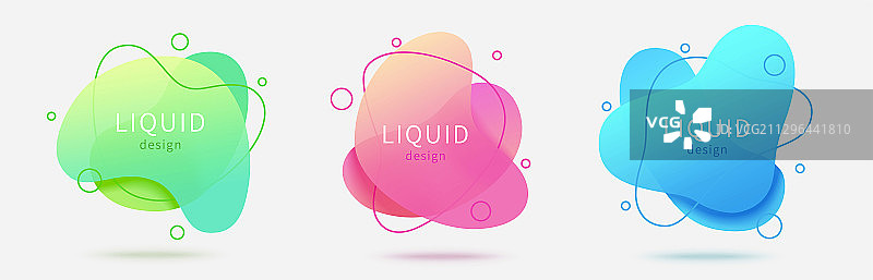 半透明渐变液体标签设计集合图片素材