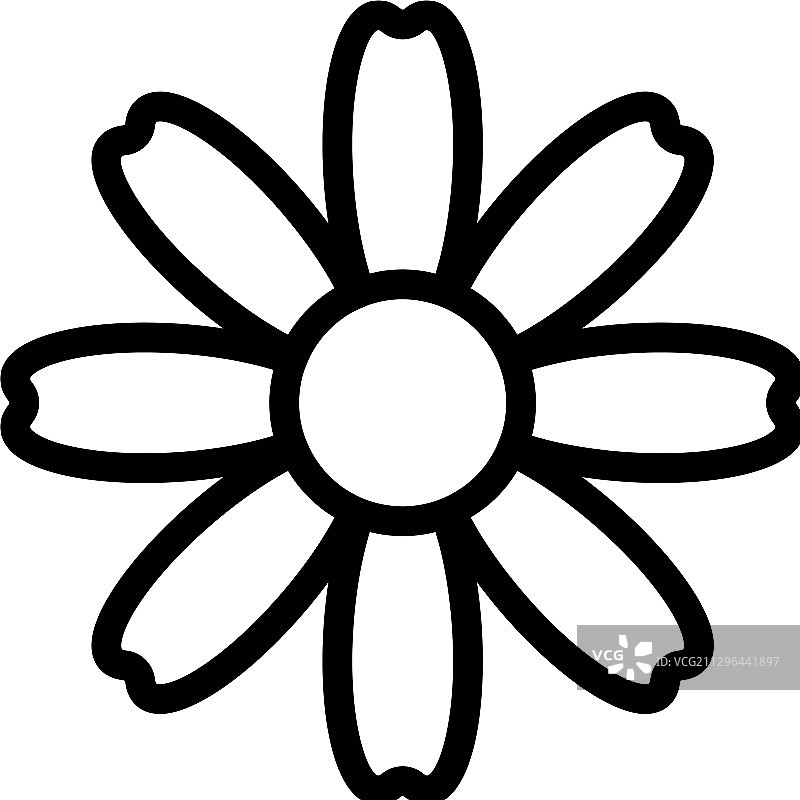 秋季菊花描边图标图片素材