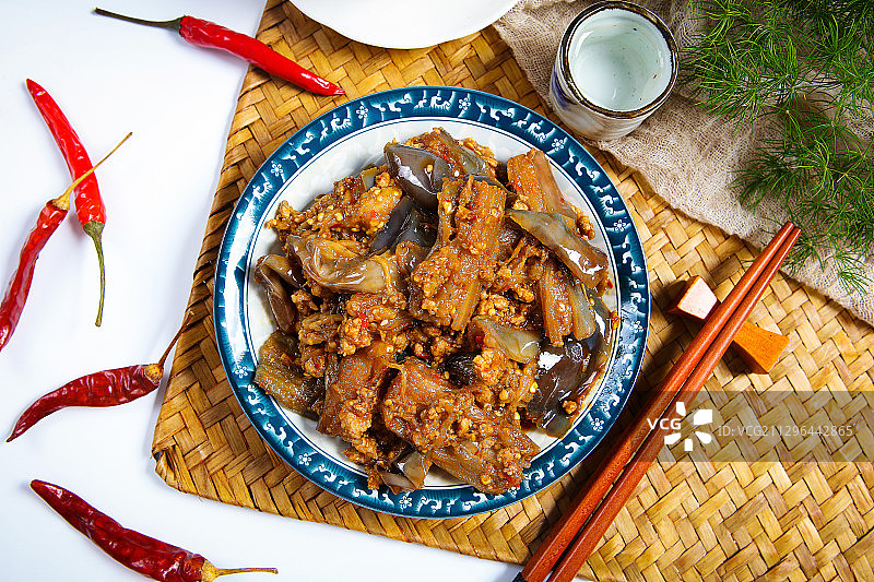 中国菜肉沫茄子图片素材