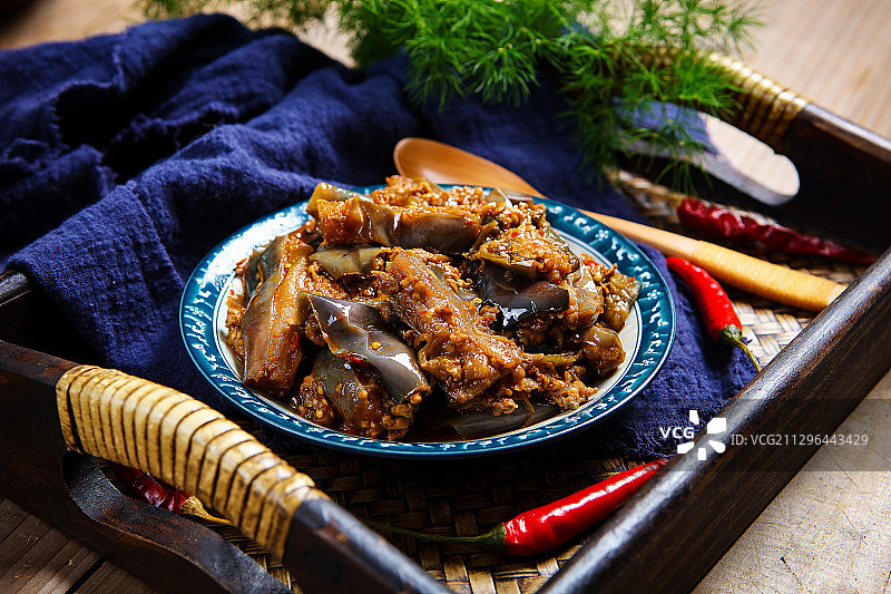 中国菜肉沫茄子图片素材