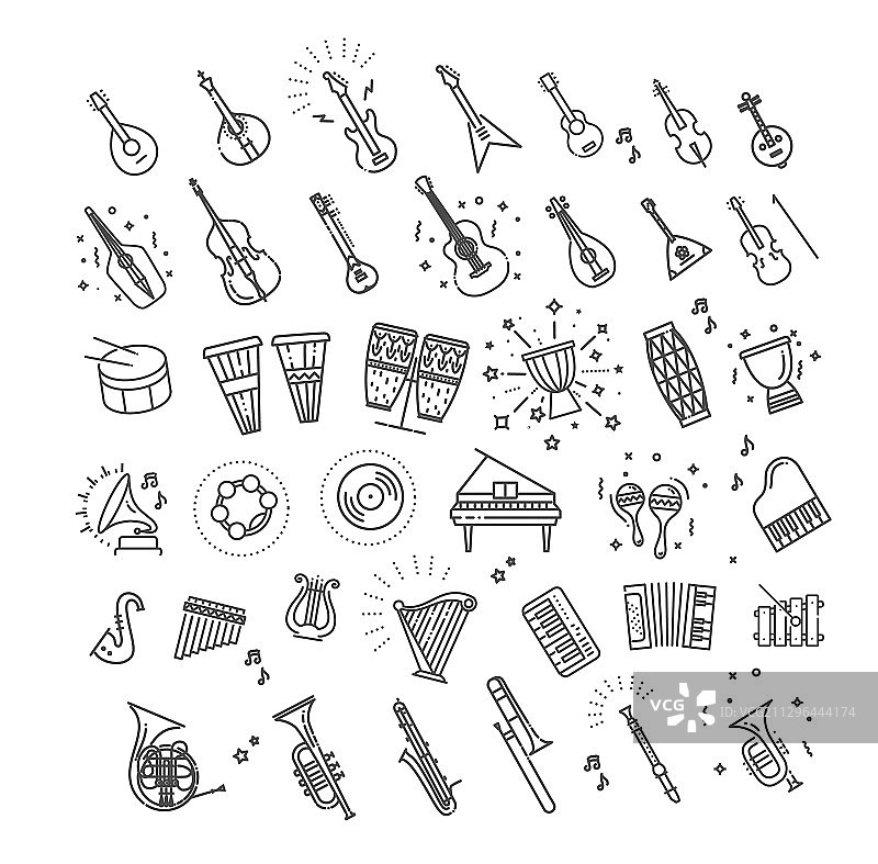 扁平风格轮廓图标图片素材