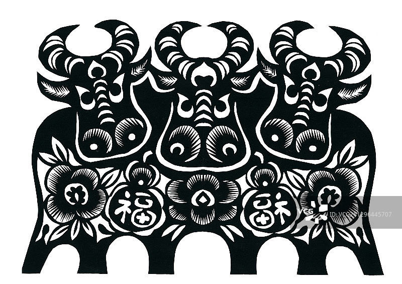 剪纸牛图片素材