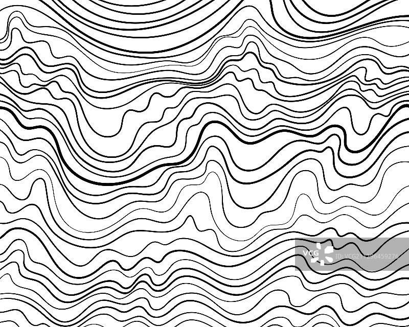 黑色波浪线条图案图片素材