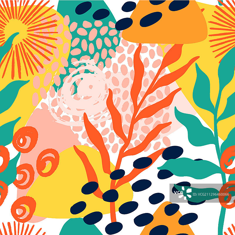 抽象几何热带图案图片素材