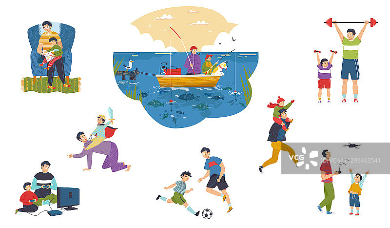 父子共度快乐时光图片素材