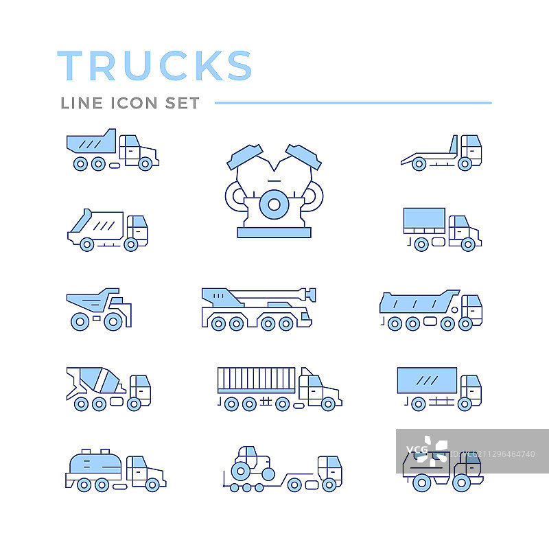 彩色线条卡车图标图片素材