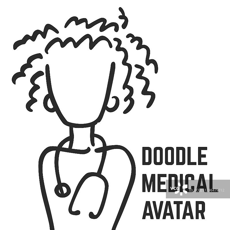 医生涂鸦头像图片素材