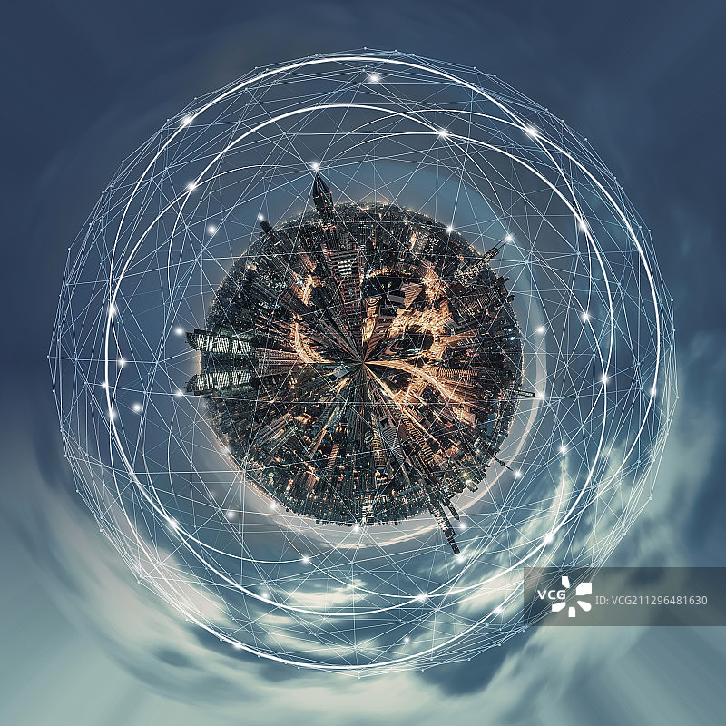 上海城市风光大数据概念图片素材