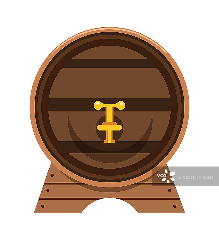 带水龙头的橡木桶图片素材