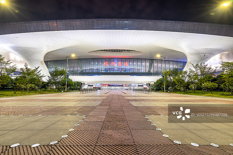 杭州东站夜景图片素材