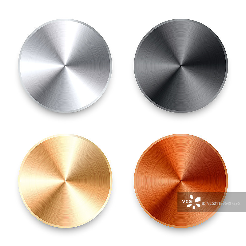 逼真金属铬按钮银色钢制音量图片素材