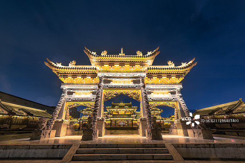 山西大同古城夜景图片素材