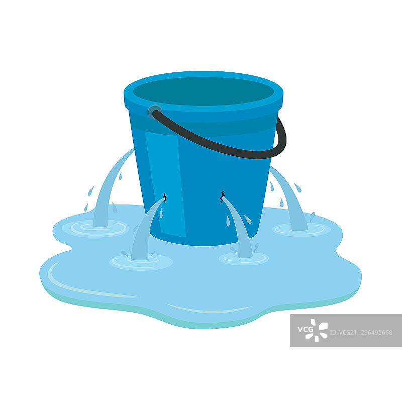 孤立的漏水桶图片素材