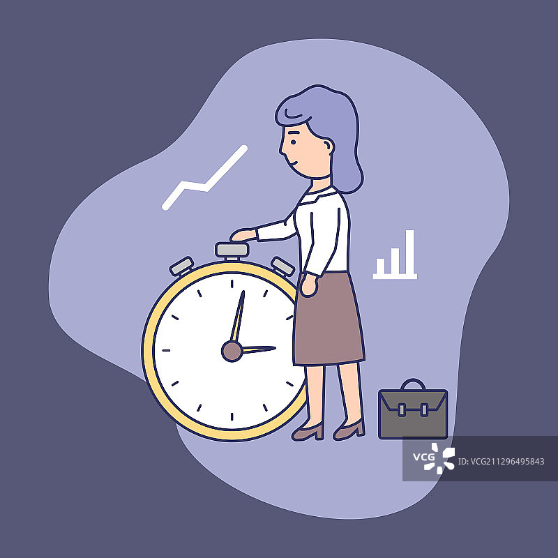 时间管理概念：自信的女商人图片素材