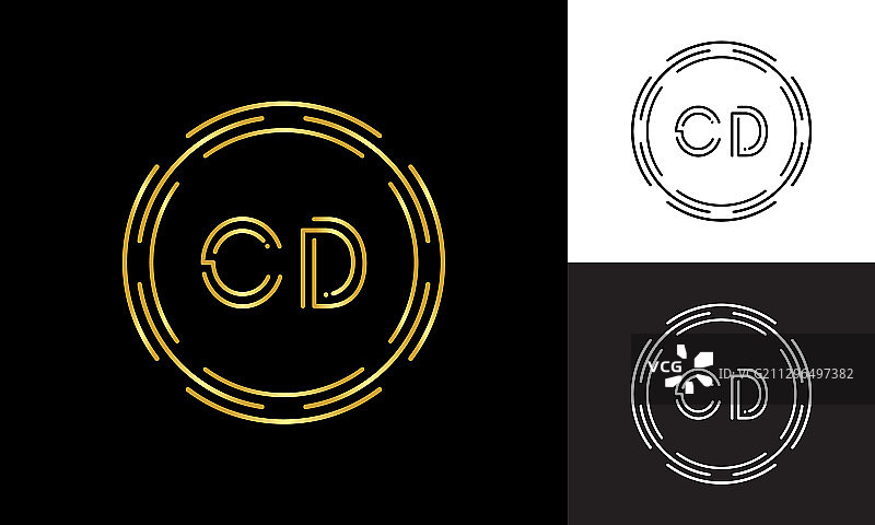 CD字母logo商业排版图片素材