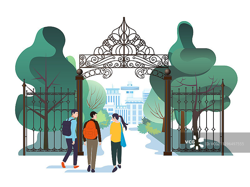 开学返校主题插画图片素材