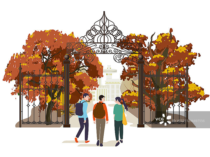 开学返校主题插画图片素材