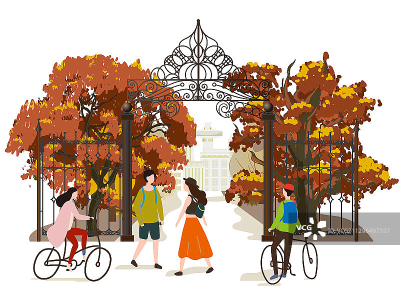 开学返校主题插画图片素材