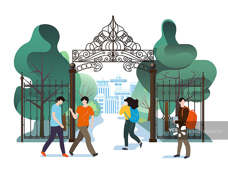 开学返校主题插画图片素材