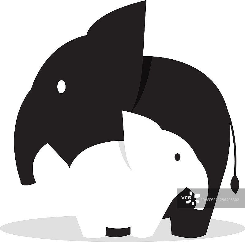 母象和小象图片素材