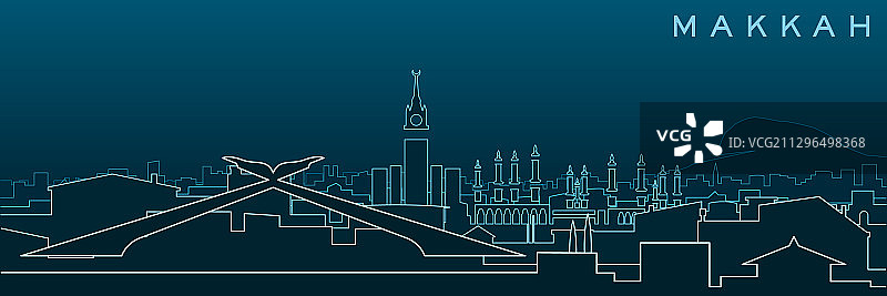 麦加天际线地标图片素材