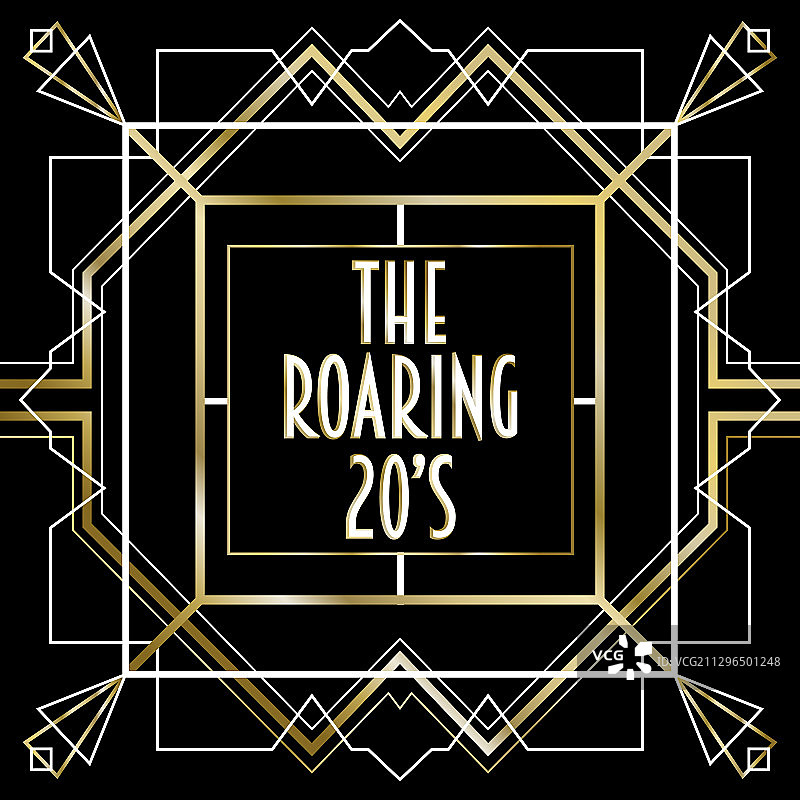 咆哮的20年代豪华装饰艺术框架背景图片素材