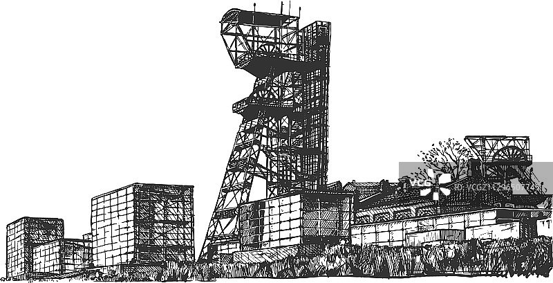 竖井采矿图片素材