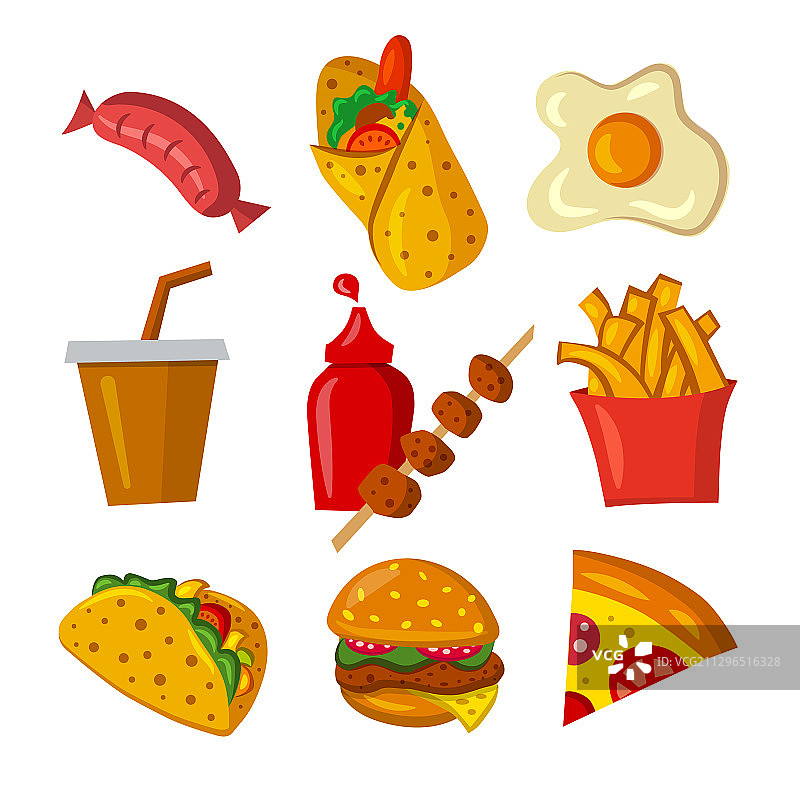 快餐食品图标图片素材