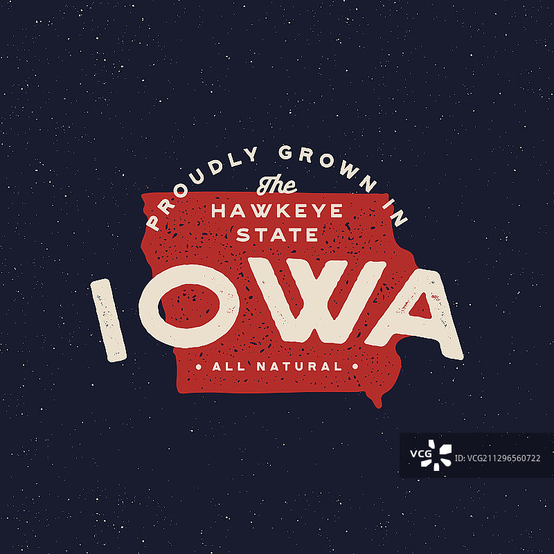 爱荷华州本地农场复古徽章图片素材