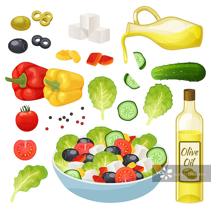 2.5D希腊沙拉图片素材