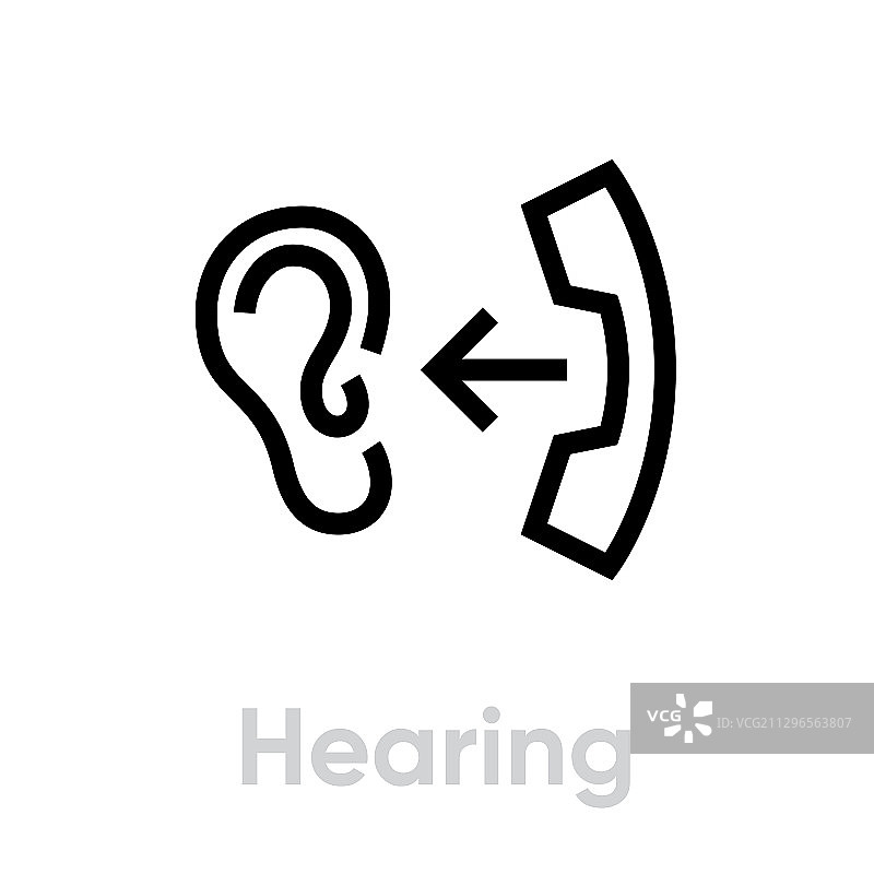 助听呼叫电话图标可编辑线条图片素材